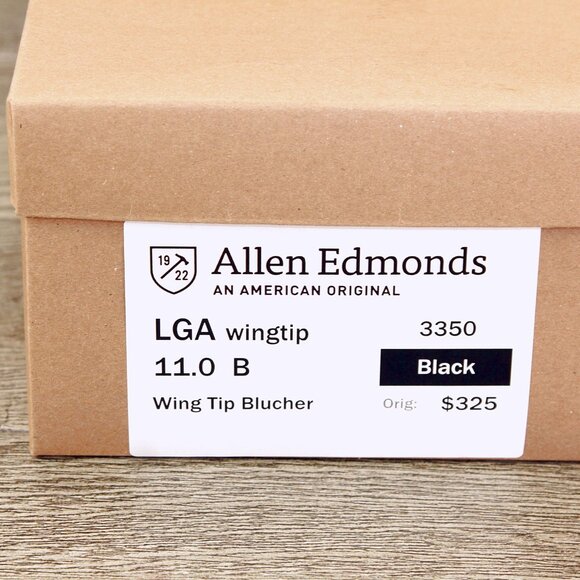 Allen Edmonds LGA Wingtip 11 B Narrow Black * add $15 new Cedar Trees main image 10